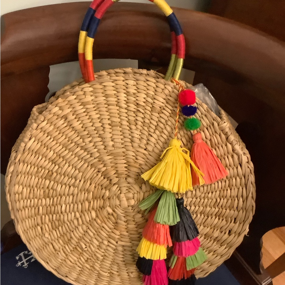NWOT Roberta Roller Rabbit Oakley straw and tassel bag